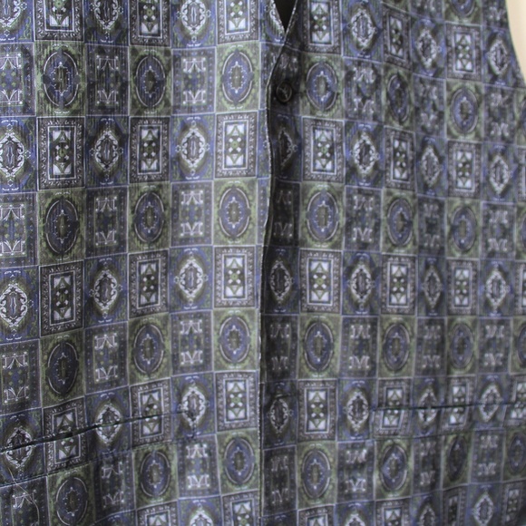 Vintage 1990s Silk Printed Vest; Men's Size Small - Picture 4 of 7